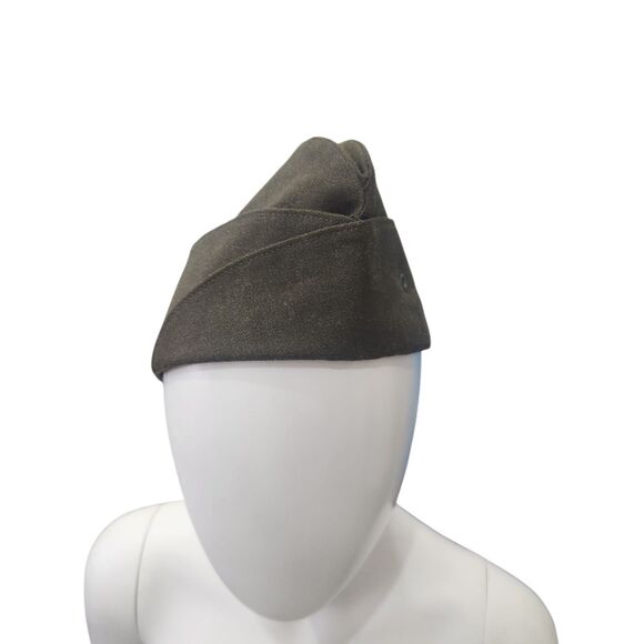 VTG 1987 USMC Mans Wool Serge Garrison Cap Green (#2234) Sz 6 7/8-Cold War - Picture 3 of 6